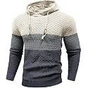 Zaitun Mens Hooded Sweatshirt Long Sleeve Knitted Pullover Sweater
