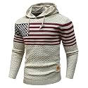 Zaitun Mens Hooded Sweatshirt Long Sleeve Knitted Pullover Sweater