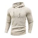 Zaitun Mens Hooded Sweatshirt Long Sleeve Knitted Pullover Sweater