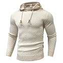 Zaitun Mens Hooded Sweatshirt Long Sleeve Knitted Pullover Sweater