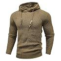 Zaitun Mens Hooded Sweatshirt Long Sleeve Knitted Pullover Sweater