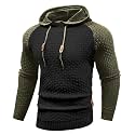 Zaitun Mens Hooded Sweatshirt Long Sleeve Knitted Pullover Sweater