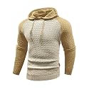 Zaitun Mens Hooded Sweatshirt Long Sleeve Knitted Pullover Sweater