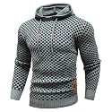 Zaitun Mens Hooded Sweatshirt Long Sleeve Knitted Pullover Sweater