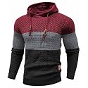 Zaitun Mens Hooded Sweatshirt Long Sleeve Knitted Pullover Sweater