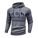 Zaitun Mens Hooded Sweatshirt Long Sleeve Knitted Pullover Sweater