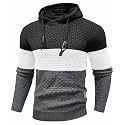 Zaitun Mens Hooded Sweatshirt Long Sleeve Knitted Pullover Sweater