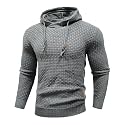 Zaitun Mens Hooded Sweatshirt Long Sleeve Knitted Pullover Sweater