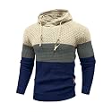 Zaitun Mens Hooded Sweatshirt Long Sleeve Knitted Pullover Sweater