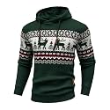 Zaitun Mens Hooded Sweatshirt Long Sleeve Knitted Pullover Sweater