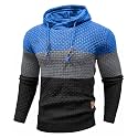 Zaitun Mens Hooded Sweatshirt Long Sleeve Knitted Pullover Sweater
