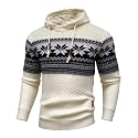 Zaitun Mens Hooded Sweatshirt Long Sleeve Knitted Pullover Sweater