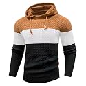 Zaitun Mens Hooded Sweatshirt Long Sleeve Knitted Pullover Sweater