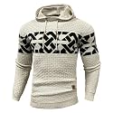 Zaitun Mens Hooded Sweatshirt Long Sleeve Knitted Pullover Sweater