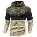 Zaitun Mens Hooded Sweatshirt Long Sleeve Knitted Pullover Sweater