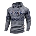 Zaitun Mens Hooded Sweatshirt Long Sleeve Knitted Pullover Sweater