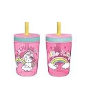 Zak Designs 15oz Hello Kitty Kelso Tumbler Set, Leak-Proof Screw-On Lid with Straw Made of Durable Plastic and Silicone, Perfect Bundle for Kids,15 Ounces, 2 Count (Pack of 12)