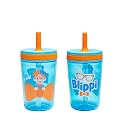 Zak Designs Blippi Kelso Toddler Cups For Travel or At Home, 2-Count Durable Plastic Sippy Cups With Leak-Proof Design is Perfect For Kids (Blippi), 15 Ounces (Pack of 12)