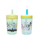 Zak Designs Bluey Kelso Toddler Cups For Travel or At Home, 15oz 2-Pack Durable Plastic Sippy Cups With Leak-Proof Design is Perfect For Kids (Bluey &amp; Friends)