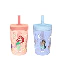 Zak Designs Disney Princess Kelso Toddler Cups For Travel/Home, 2-CT Plastic Sippy Cups, Leak-Proof For Kids (Ariel, Aurora, Belle, Cinderella, Jasmine, Mulan, Rapunzel, Tiana), 15 Ounces (Pack of 12)