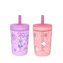 Zak Designs Gabby's Dollhouse Kelso Toddler Cups For Travel or At Home, Durable Plastic Sippy Cups With Leak-Proof Design is Perfect For Kids Cakey Cat, Mercat 2 Count 15 Ounces (Pack of 12)