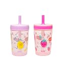 Zak Designs Kelso Toddler Cups For Travel or At Home, Durable Plastic Sippy Cups With Leak-Proof Design is Perfect For Kids (Sweet Berry, Lemon Zest), 15 Ounces (Pack of 12)