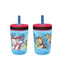 Zak Designs Kelso Tumbler Set (Paw Patrol - Chase & Marshall 2pc Set) Toddlers Cups Leak-Proof Screw-On Lid with Straw Made of Durable Plastic&Silicone, Perfect Cup for Kids 15 Ounces (Pack of 12)