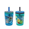 Zak Designs Kelso Tumbler Set (Toy Story 4 - Woody &amp; Buzz 2pc Set) Toddlers Cup Leak-Proof Screw-On Lid with Straw Made of Durable Plastic and Silicone,Perfect Bundle for Kids, 15 Ounces (Pack of 12)
