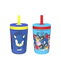 Zak Designs Sonic the Hedgehog Kelso Toddler Cups For Travel or At Home, 15oz 2-Pack Durable Plastic Sippy Cups With Leak-Proof Design is Perfect For Kids (Sonic)