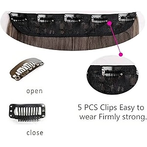 5 clips based 22 inches long in black wavycurly hair extensions for women and girls