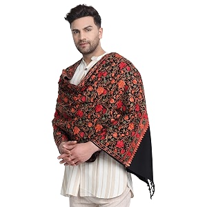 zamour men39s traditional kashmiri lohi stole punjabi with embroidery patterns 80 inches x 30 inches