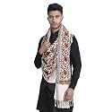 Zamour Men's Traditional Kashmiri Lohi Stole Punjabi with Embroidery Patterns 80 inches x 30 inches