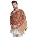 Zamour Men's Traditional Kashmiri Lohi Stole Punjabi with Embroidery Patterns 80 inches x 30 inches
