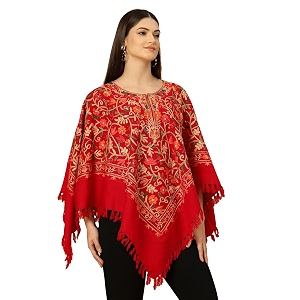 zamour women39s wool poncho shrug top kashmiri embroidery jaal inner lining