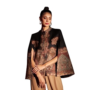 zamour women39s woven royal luxury cape jacket in paisley patterns medium-large