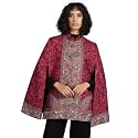 Zamour Women's Woven Royal Luxury Cape Jacket in Paisley Patterns (Medium-Large)