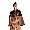 Zamour Women's Woven Royal Luxury Cape Jacket in Paisley Patterns (Medium-Large)