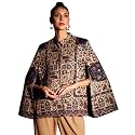Zamour Women's Woven Royal Luxury Cape Jacket in Paisley Patterns (Medium-Large)