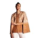 Zamour Women's Woven Royal Luxury Cape Jacket in Paisley Patterns (Medium-Large)