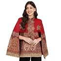 Zamour Women's Woven Royal Luxury Cape Jacket in Paisley Patterns (Medium-Large)