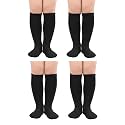 Zando 4 Pairs Kids Soccer Socks Athletic Youth Boys Girls Knee High Socks