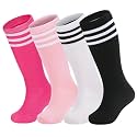 Zando 4 Pairs Kids Soccer Socks Athletic Youth Boys Girls Knee High Socks