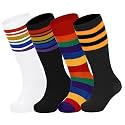 Zando 4 Pairs Kids Soccer Socks Athletic Youth Boys Girls Knee High Socks