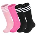 Zando 4 Pairs Kids Soccer Socks Athletic Youth Boys Girls Knee High Socks