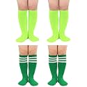 Zando 4 Pairs Kids Soccer Socks Athletic Youth Boys Girls Knee High Socks