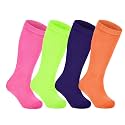 Zando 4 Pairs Kids Soccer Socks Athletic Youth Boys Girls Knee High Socks