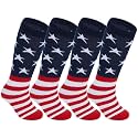 Zando 4 Pairs Kids Soccer Socks Athletic Youth Boys Girls Knee High Socks