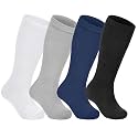 Zando 4 Pairs Kids Soccer Socks Athletic Youth Boys Girls Knee High Socks