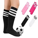 Zando 4 Pairs Kids Soccer Socks Athletic Youth Boys Girls Knee High Socks