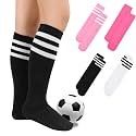 Zando 4 Pairs Kids Soccer Socks Athletic Youth Boys Girls Knee High Socks